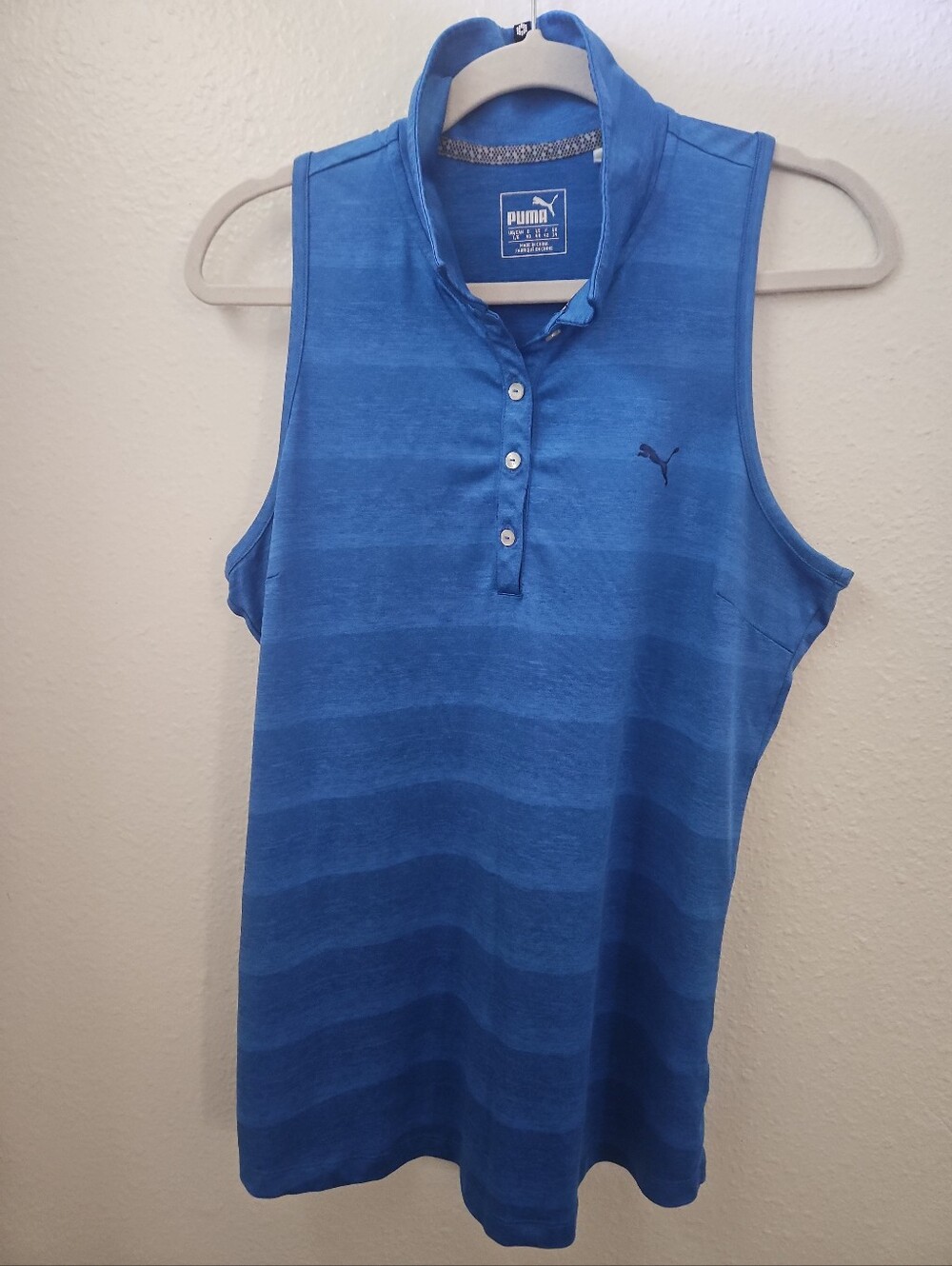 PUMA Golf Women’s Sleeveless Polo Shirt Royal Blue DryCell Activewear Size L